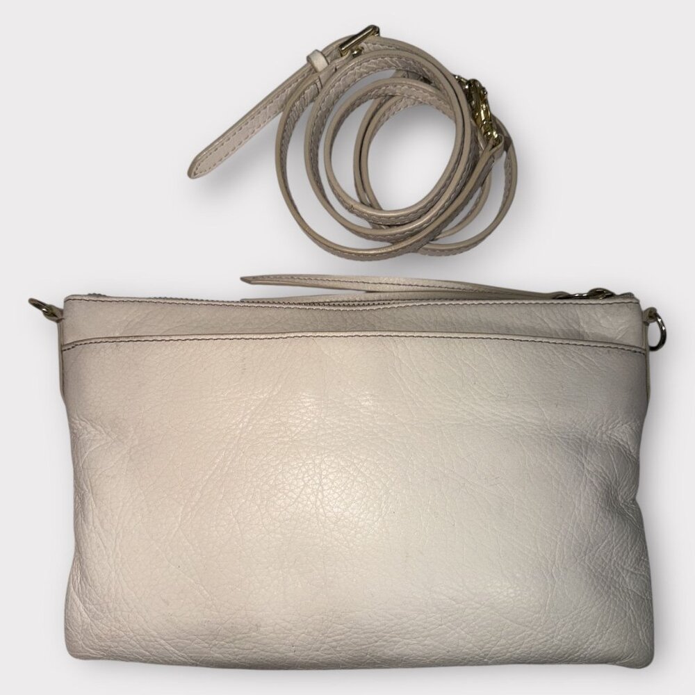 Fossil Crossbody Bag ZB5701 Chalk White Leather Convertible Clutch Bag Charm - Picture 4 of 8